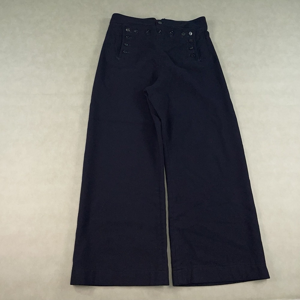 Vintage US Navy Wool Pants Mens 33 Sailor Bell Bottom Button Fly Uniform (31x28)